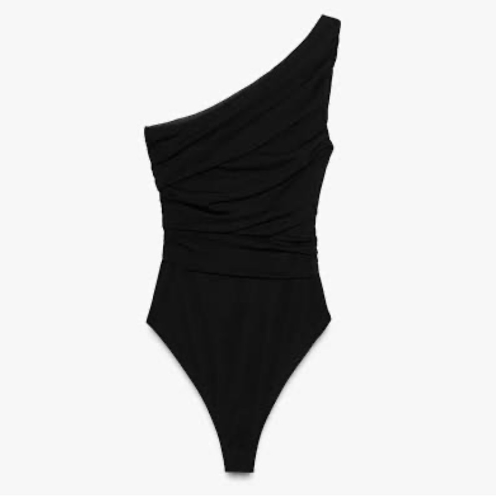 Zara NWT tulle bodysuit black 5039/831
